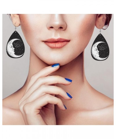 Christmas Earrings Faux Leather Teardrop Earring Lightweight Dangle for Women Girls White19 $7.79 Earrings