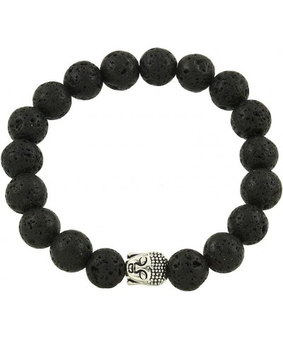 Buddha Energy Natural Stone Stretch Bracelet Lava Stone $8.54 Bracelets