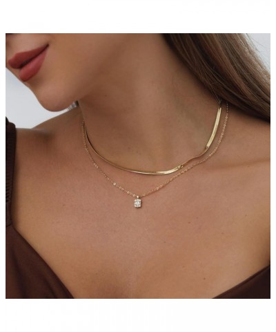 Diamond Necklaces for Women 14k Gold Plated Dainty Gold Necklace Silver Necklace for Women Simple Gold Paperclip Choker Neckl...