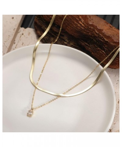 Diamond Necklaces for Women 14k Gold Plated Dainty Gold Necklace Silver Necklace for Women Simple Gold Paperclip Choker Neckl...