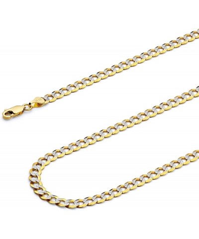 14K Hollow Gold Cuban Link Curb Chains (Select Options) 18 Inches White And Yellow Gold $124.20 Necklaces