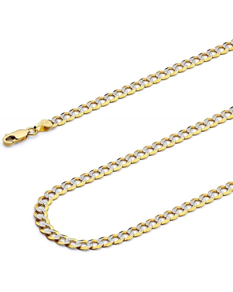 14K Hollow Gold Cuban Link Curb Chains (Select Options) 18 Inches White And Yellow Gold $124.20 Necklaces