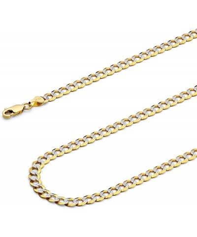 14K Hollow Gold Cuban Link Curb Chains (Select Options) 18 Inches White And Yellow Gold $124.20 Necklaces