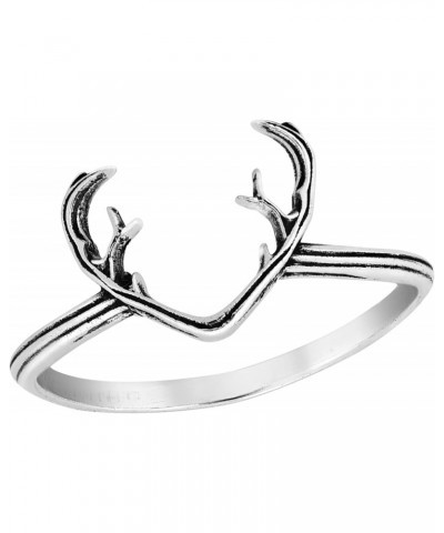 Spirit of The Forest Mesmerizing Deer Antler .925 Sterling Silver Band Ring | Sterling Silver Deer Antler Ring | Forest Rings...