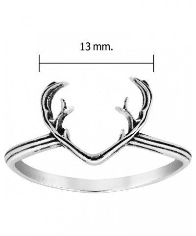 Spirit of The Forest Mesmerizing Deer Antler .925 Sterling Silver Band Ring | Sterling Silver Deer Antler Ring | Forest Rings...