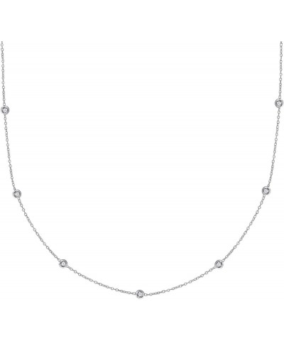 Sterling Silver Designer Style CZ By the Yard Station Chain Anklet, Bracelet, or Necklace Silver (18 Inches) $17.23 Anklets