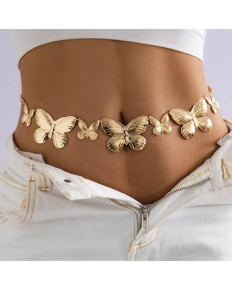 Statement Gold Butterfly Pendant Waist Chain Belly Belt Women Girls Boho Body Chain Jewelry for Summer Beach Nightclub Party ...