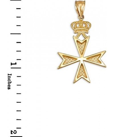 14K Yellow Gold Maltese Cross Crown Charm Necklace $82.55 Necklaces