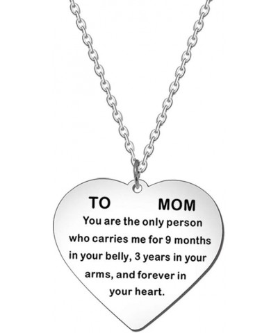 Christmas Gifts for Mom Women To Mom You Are The Only Person Mom Heart Pendant Necklace Mom Birthday Gifts Charm Fashion Chai...