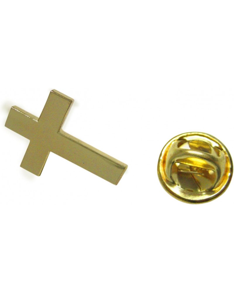 Gold Toned Religious Cross Lapel Pin $14.74 Brooches & Pins