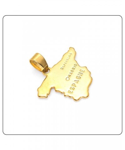 Hip Hop Plated 18K Gold Spain Map Pendant Necklace Plated Gold Spain Map $7.14 Necklaces