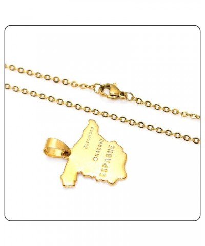 Hip Hop Plated 18K Gold Spain Map Pendant Necklace Plated Gold Spain Map $7.14 Necklaces