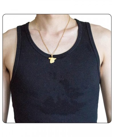 Hip Hop Plated 18K Gold Spain Map Pendant Necklace Plated Gold Spain Map $7.14 Necklaces