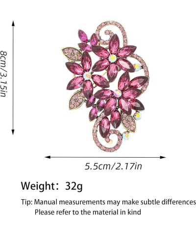 Flower Brooch Rhinestone Large Pins for Women Big Crystal Brooches Jewelry Wedding Gift Purple $8.54 Brooches & Pins