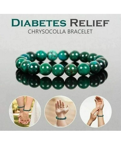 Ocolla Bracelet, Diabetes Relief Chrysocolla Bracelet, Blood Sugar Control Bracelet, Round Natural Chrysocolla Gemstone Beads...