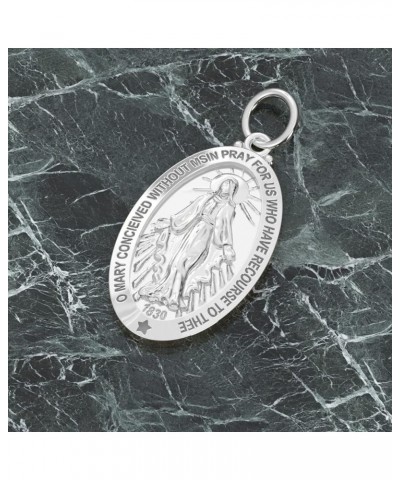 Ladies Polished 925 Sterling Silver 28mm Large Virgin Mary Pendant Necklace, 18in to 24in 20in, 2.9mm Marine Cable Chain $30....