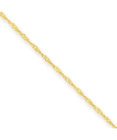 10k Gold Singapore Chain Bracelet Jewelry Gifts for Women in Yellow Gold Choice of Lengths 7 9 8 and 1.1mm 1.7mm 7.0 Inches Y...