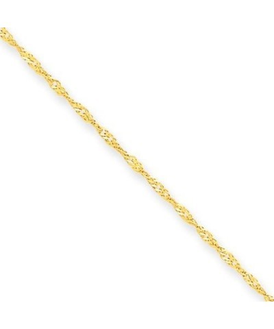 10k Gold Singapore Chain Bracelet Jewelry Gifts for Women in Yellow Gold Choice of Lengths 7 9 8 and 1.1mm 1.7mm 7.0 Inches Y...