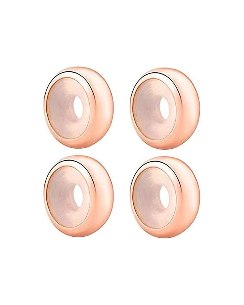 Rose Gold Rubber Charm Stopper Spacer Bead 925 Sterling Silver for Charm Bracelets 4pcs $8.54 Bracelets