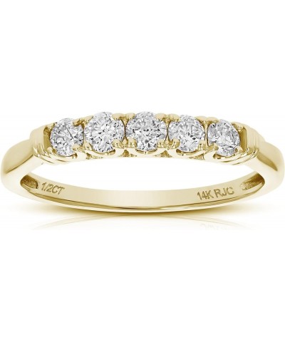 1/2 cttw to 1 cttw 5 Stone Engagement Diamond Ring in 14K Gold Prong Set Round 7 Engagement Ring Yellow $242.34 Others