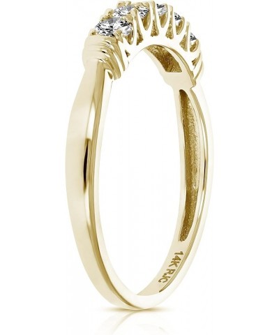 1/2 cttw to 1 cttw 5 Stone Engagement Diamond Ring in 14K Gold Prong Set Round 7 Engagement Ring Yellow $242.34 Others