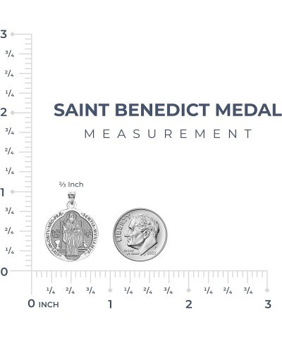 Saint Benedict Religious Medal - in Sterling Silver, 10K, or 14K Gold 3/4 x 3/4 Inch Medal Only Solid 10k White Gold $66.81 P...