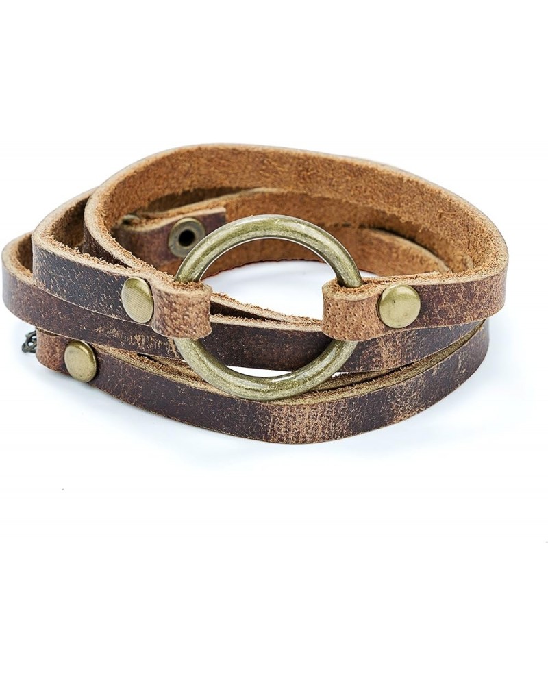 Handmade 5 Wrap Leather Circle Bracelet for Women Bohemian, Antique $13.43 Bracelets