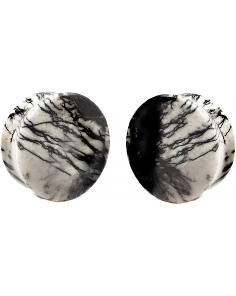 soscene Ear gauges Net jasper organic stone plugs 10MM-00 GAUGE $7.53 Others