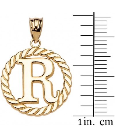 Polished 10k Yellow Gold Personalized Initial "A-Z" Roped Circle Charm Pendant R $74.79 Necklaces