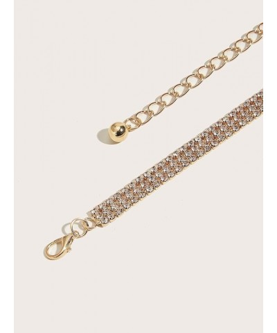 Women's Rhinestone Metal Waist Chain Dress Belt Body Link Belly Jewelry Fancy Gold $10.06 Body Jewelry