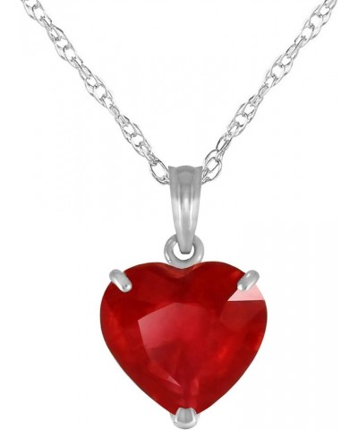 14k Solid White Yellow Rose Gold Necklace Heart Shaped 10 mm 4.3 ct Red Ruby White Gold 24.0 Inches $334.62 Necklaces