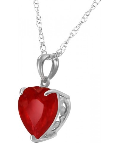 14k Solid White Yellow Rose Gold Necklace Heart Shaped 10 mm 4.3 ct Red Ruby White Gold 24.0 Inches $334.62 Necklaces