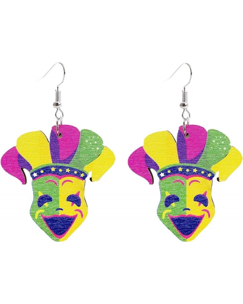 Mardi Gras Earrings for Women Mask Hat Modelling Earrings Carnival Drop Earrings Acrylic Mardi Gras Theme Earrings for Women ...