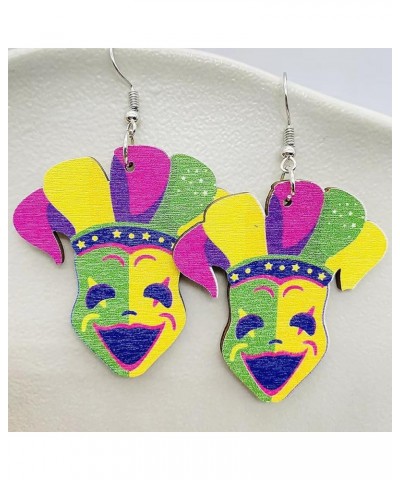 Mardi Gras Earrings for Women Mask Hat Modelling Earrings Carnival Drop Earrings Acrylic Mardi Gras Theme Earrings for Women ...