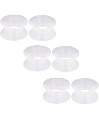 3 Pairs/6 Pairs Black White Clear Ultra Thin Silicone Double Flared Flexible Tunnel Ear Stretching Plug Gauge 4g-1 inch clear...