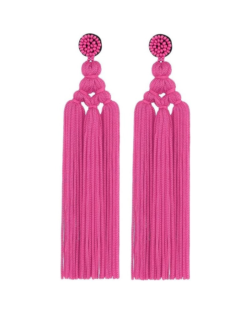 Boho Long Tassel Dangle Drop Earrings Trendy Handmade Layered Fringe Large Chandelier Statement Formal Jewelry for Women Girl...