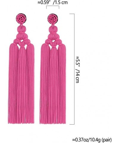 Boho Long Tassel Dangle Drop Earrings Trendy Handmade Layered Fringe Large Chandelier Statement Formal Jewelry for Women Girl...