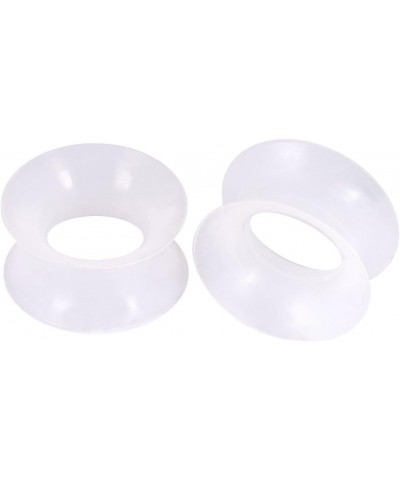 3 Pairs/6 Pairs Black White Clear Ultra Thin Silicone Double Flared Flexible Tunnel Ear Stretching Plug Gauge 4g-1 inch clear...