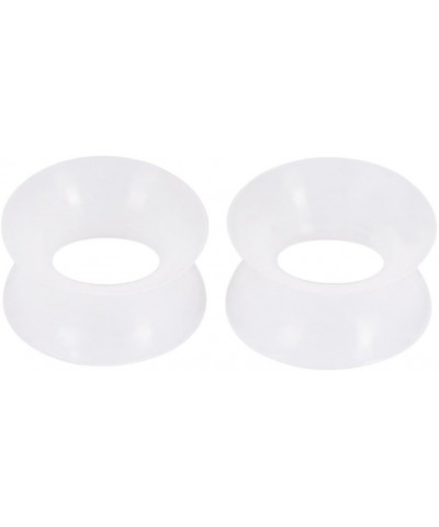 3 Pairs/6 Pairs Black White Clear Ultra Thin Silicone Double Flared Flexible Tunnel Ear Stretching Plug Gauge 4g-1 inch clear...