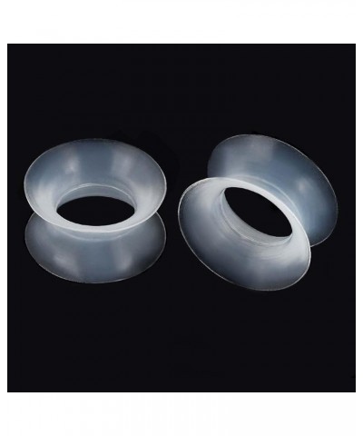 3 Pairs/6 Pairs Black White Clear Ultra Thin Silicone Double Flared Flexible Tunnel Ear Stretching Plug Gauge 4g-1 inch clear...