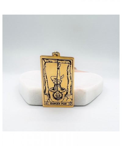 Tarot Card Necklace for Women/Men - Hip Hop Jewelry - Tarot Necklace - Gold Tarot Card Jewelry - Steel Rider Waite Tarot Chai...