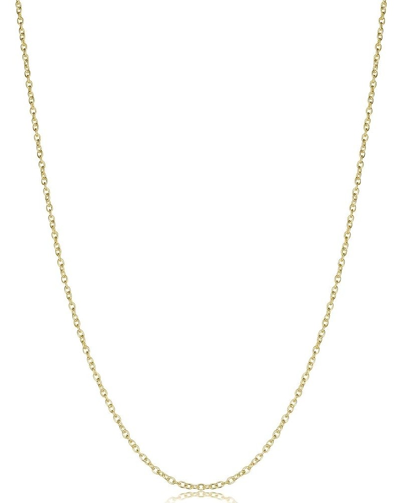 Sterling Silver or Yellow Gold Over Sterling Silver Cable Chain Necklace for Women (1.2 mm, 1.6 mm or 2.1 mm) 22 inch 1.2 mm ...