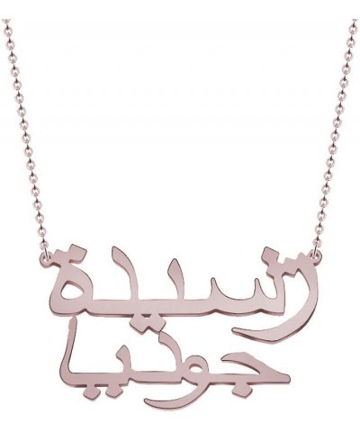 Double Arabic Name Necklace Personalized Name Necklace - Custom Made with Any Name Rose gold $12.87 Necklaces