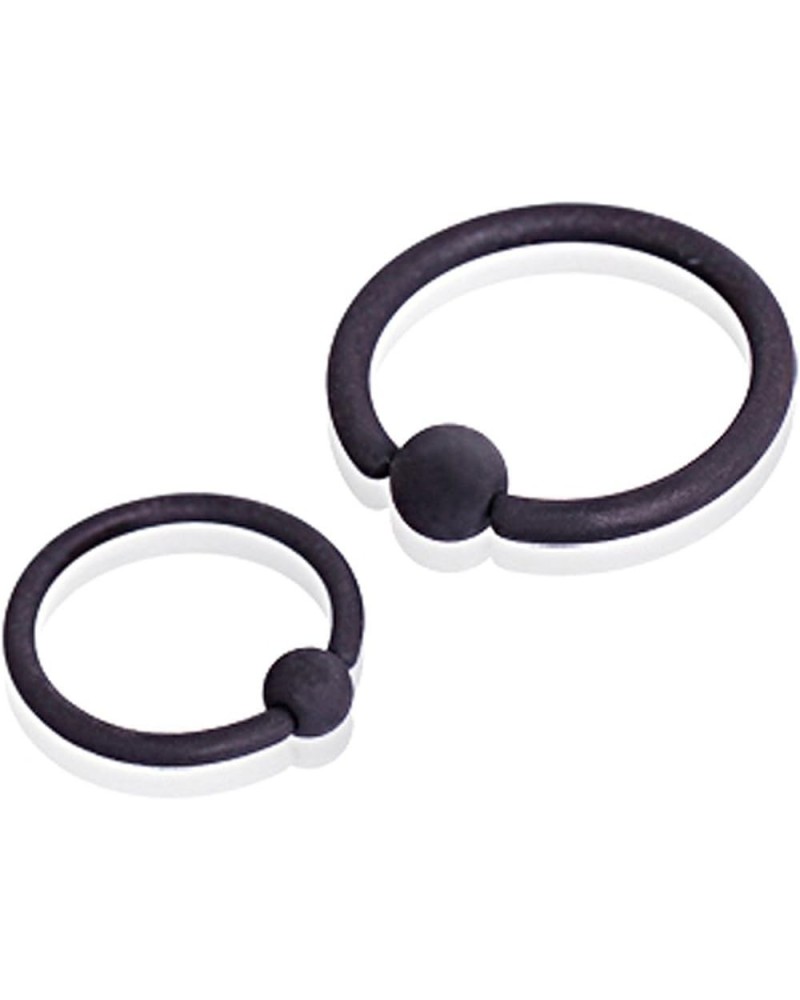 Matte Black IP Captive Bead Ring 316L Surgical Steel 14GA, Length: 12mm, Ball Size: 5mm $7.79 Body Jewelry