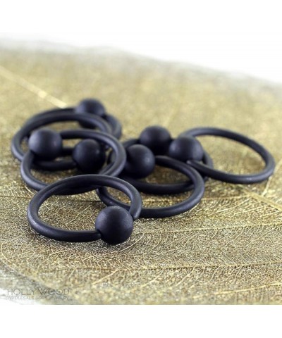 Matte Black IP Captive Bead Ring 316L Surgical Steel 14GA, Length: 12mm, Ball Size: 5mm $7.79 Body Jewelry