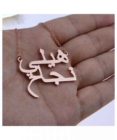 Double Arabic Name Necklace Personalized Name Necklace - Custom Made with Any Name Rose gold $12.87 Necklaces