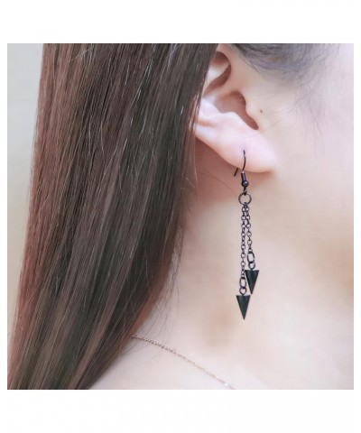 Retro Long And Short Rivet Earrings Ear Clips Fashion Goth Punk Tassel Earrings black 3 $8.39 Earrings