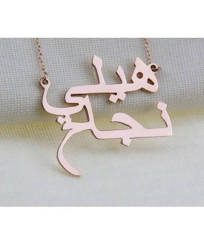 Double Arabic Name Necklace Personalized Name Necklace - Custom Made with Any Name Rose gold $12.87 Necklaces