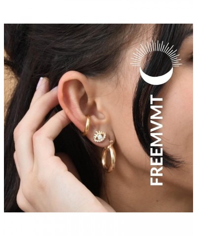 Gold Layered hypoallergenic Earrings for women Aretes de mujer Bar Studs for Women Trendy Stud Earrings Gold Evil Eye $8.37 E...