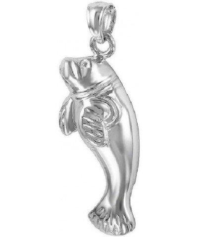 Sterling Silver Manatee Pendant/Charm, Made in USA, Italian Box Chain Only Pendant $12.00 Necklaces